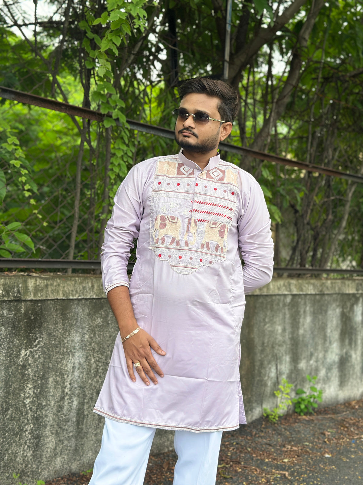 Purply Imperial Dori-Work Kurta