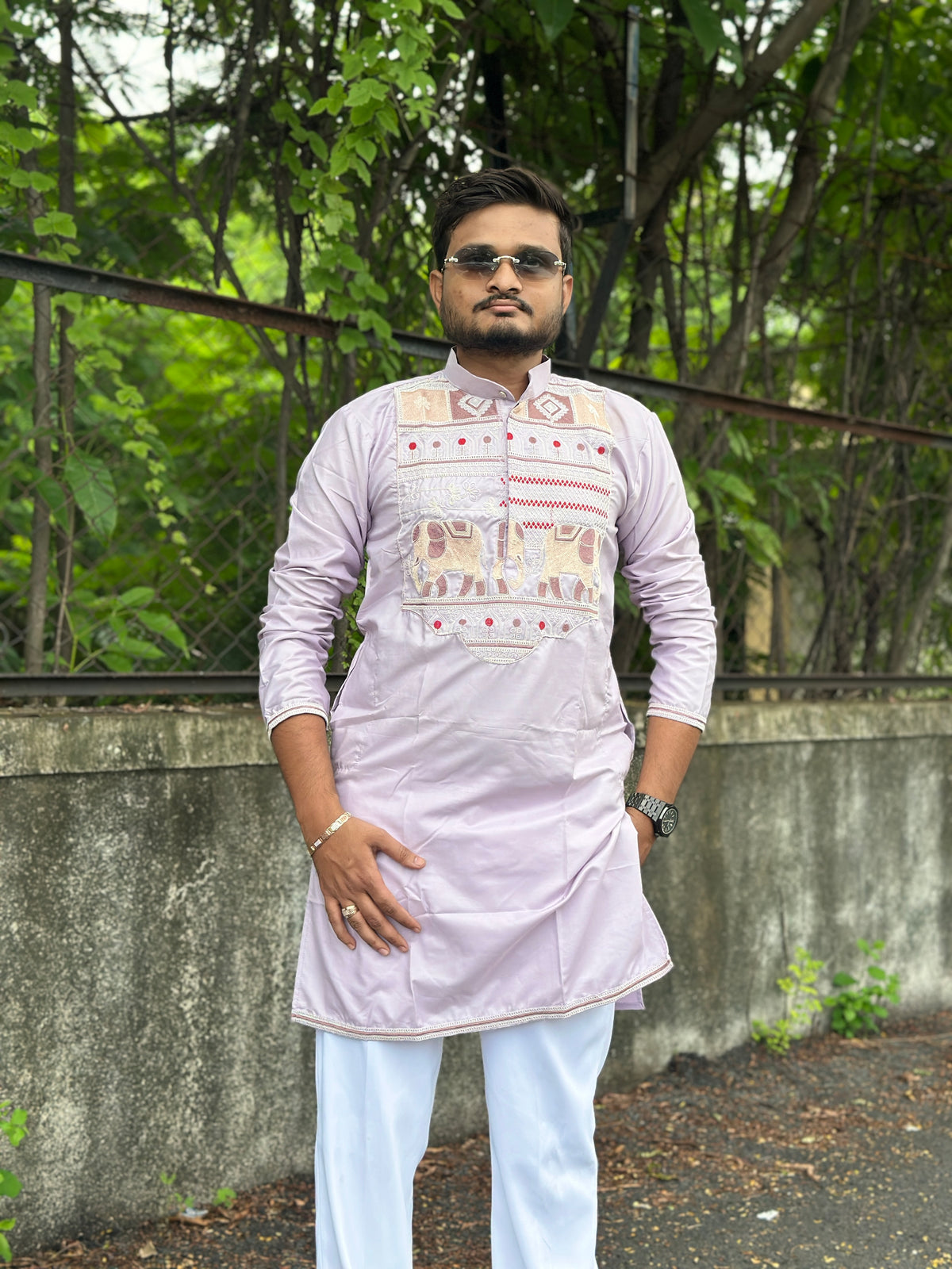 Purply Imperial Dori-Work Kurta